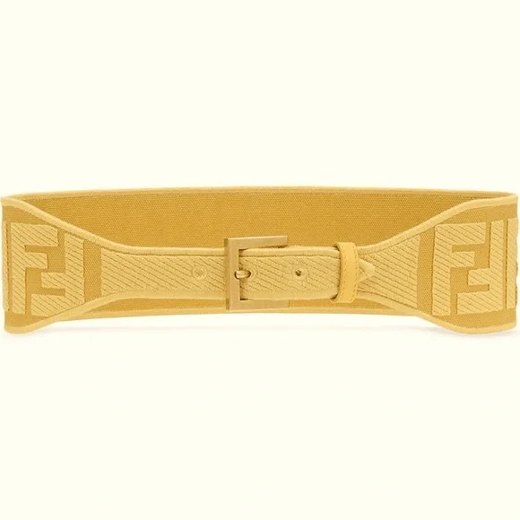 Fendi | Accessories | Fendi Ff Jacquard Waist Belt Yellow  display picture 3